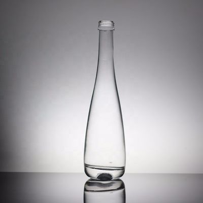 Garrafa de vidro de água mineral transparente redonda de 700 ml 350 ml personalizada para bebidas industriais