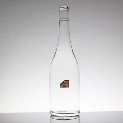 Garrafa de vidro de água mineral transparente redonda de 700 ml 350 ml personalizada para bebidas industriais