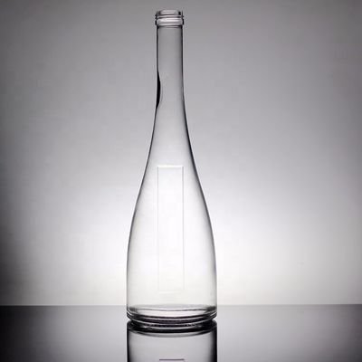 Garrafa de vidro de água mineral transparente redonda de 700 ml 350 ml personalizada para bebidas industriais