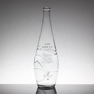 Garrafa de água de vidro de 500 ml para bebidas moles com desenho transparente e tampa de parafuso