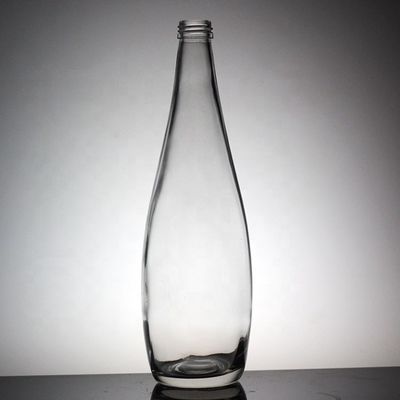 Garrafa de água de vidro de 500 ml para bebidas moles com desenho transparente e tampa de parafuso
