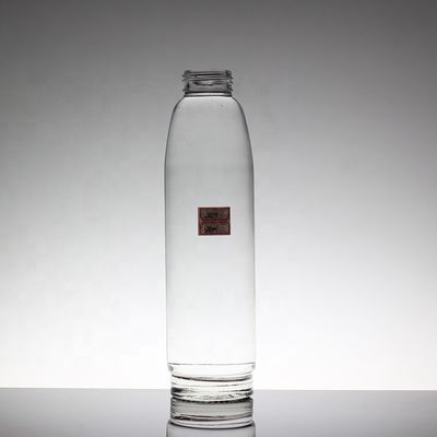 Garrafa de água de vidro de 500 ml para bebidas moles com desenho transparente e tampa de parafuso