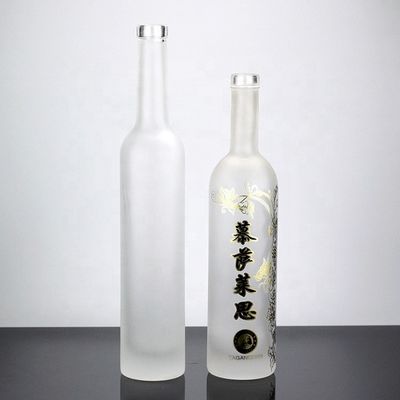 Garrafa de vodka de vidro industrial congelado de 750 ml para fabricação e comercialização