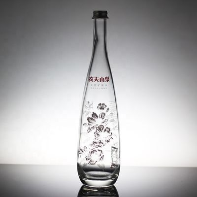 Garrafa com tampa de parafuso de vidro transparente feita sob medida para suco ou bebida de refrigerante 330ml 500ml 750ml
