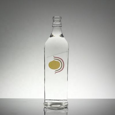 Garrafa com tampa de parafuso de vidro transparente feita sob medida para suco ou bebida de refrigerante 330ml 500ml 750ml