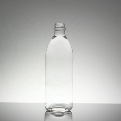 Garrafa com tampa de parafuso de vidro transparente feita sob medida para suco ou bebida de refrigerante 330ml 500ml 750ml