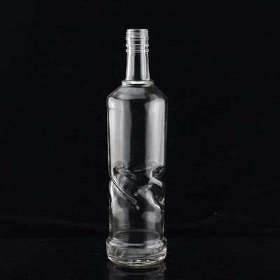 Fota de vidro com tampa de parafuso de design especial para tequila sofisticada na indústria