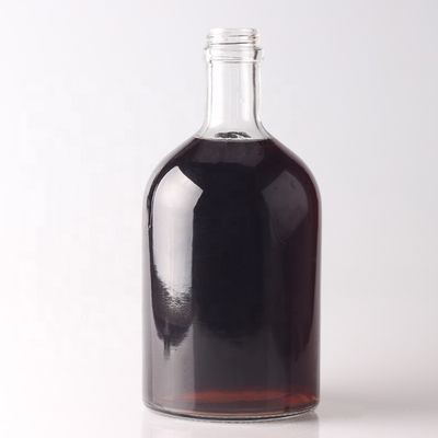 Garrafa de vidro redonda personalizada 500ml 750ml com tampa de cortiça e logotipo personalizado