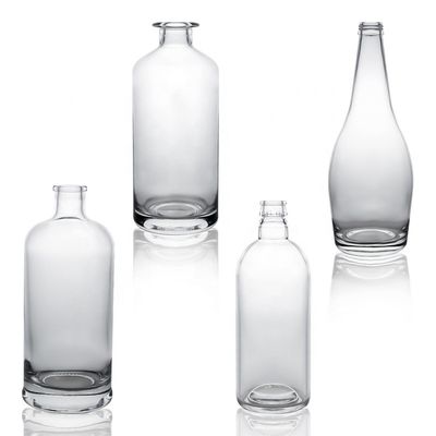 Garrafa de vidro Whisky Garrafa de vodka Gin garrafa de rum com cortiça 375ml 500ml 700ml 750ml 1000ml