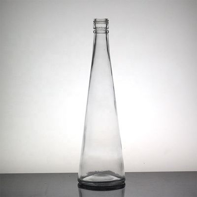 Garrafa de bebida fina de vidro transparente para garganta longa