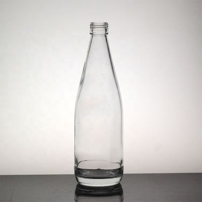 Garrafa de bebida fina de vidro transparente para garganta longa