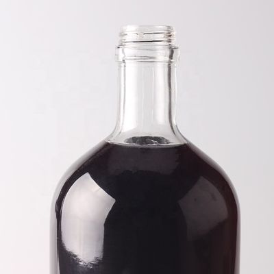 Garrafa de vidro redonda personalizada 500ml 750ml com tampa de cortiça e logotipo personalizado