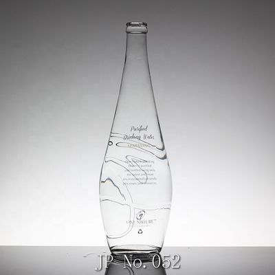 Garrafa de bebida fina de vidro transparente para garganta longa