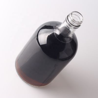 Garrafa de vidro redonda personalizada 500ml 750ml com tampa de cortiça e logotipo personalizado