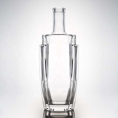 Logotipo do cliente aceitável Vidro quadrado Super Flint 500ml 700ml 750ml garrafa para gin