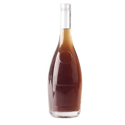 375ml Logotipo personalizado gravado em forma de gota de lágrima Botella de vidro de gin rum com rolhas para bebidas alcoólicas