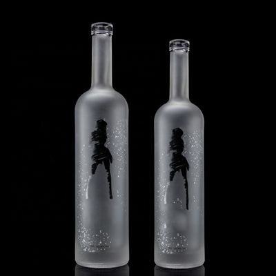 Garrafa de vidro 750ml 500ml Decal Impressão de Vodka com design congelado e material de base