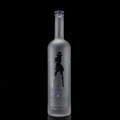 Garrafa de vidro 750ml 500ml Decal Impressão de Vodka com design congelado e material de base