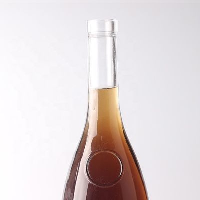 375ml Logotipo personalizado gravado em forma de gota de lágrima Botella de vidro de gin rum com rolhas para bebidas alcoólicas