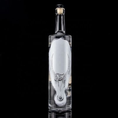 Garrafa de vidro 750ml 500ml Decal Impressão de Vodka com design congelado e material de base