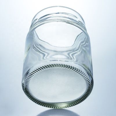 Jarro de mel de vidro redondo de 500 ml com tampa de metal e material de base de vidro