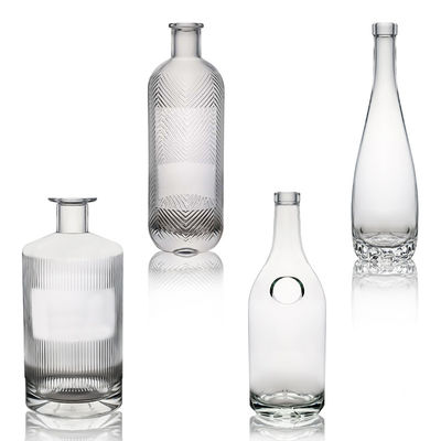 Garrafa de vidro de barras única para vodka gin uísque rum vinho cortiça 500ml 700ml 750ml