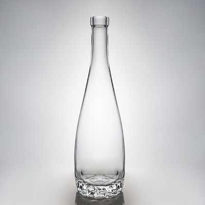 Garrafa de vidro de barras única para vodka gin uísque rum vinho cortiça 500ml 700ml 750ml