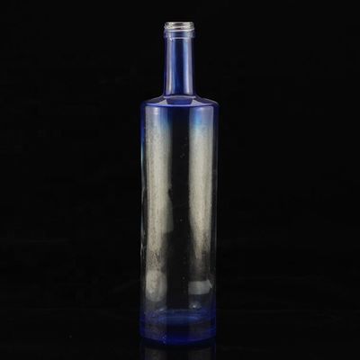 Impressão de tela de luxo Botelha de vodka azul de forma redonda para a indústria de licor e gin