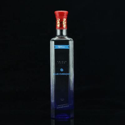 Impressão de tela de luxo Botelha de vodka azul de forma redonda para a indústria de licor e gin