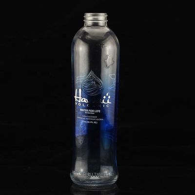 Impressão de tela de luxo Botelha de vodka azul de forma redonda para a indústria de licor e gin