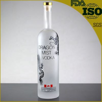 Whisky Vodka Material de vidro 700 ml Garrafa de 1000 ml com tampa metálica e de alta qualidade