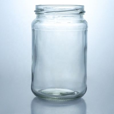 Copo Metálico Concha de Mel Jar de Vidro de Grau Alimentar Redondo com Vidro Luminoso de Margem Direita Personalizado