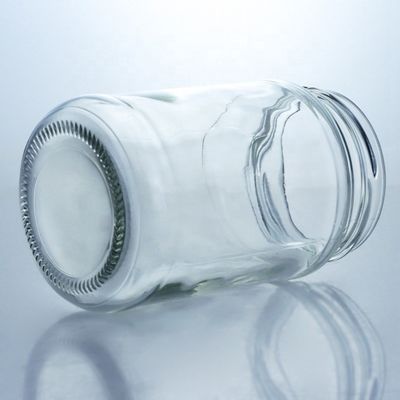 Copo Metálico Concha de Mel Jar de Vidro de Grau Alimentar Redondo com Vidro Luminoso de Margem Direita Personalizado