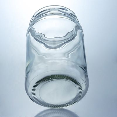 Copo Metálico Concha de Mel Jar de Vidro de Grau Alimentar Redondo com Vidro Luminoso de Margem Direita Personalizado