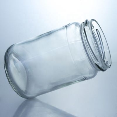 Copo Metálico Concha de Mel Jar de Vidro de Grau Alimentar Redondo com Vidro Luminoso de Margem Direita Personalizado