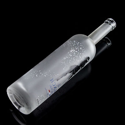 Cola de vidro 750 ml Botão de vodka com ácido de gravação com cor clara ou personalizada em Heze