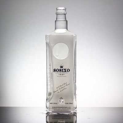 Garrafa de vidro de 50 cl Estampagem a quente Vinho estilo cerâmica Garrafa de bebidas para bebidas 700ml