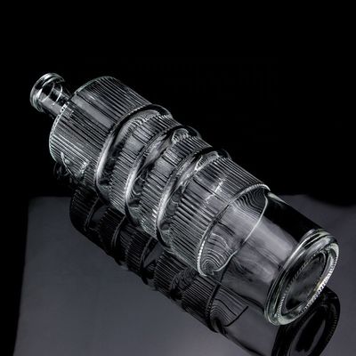 Logotipo personalizado Garrafa de vidro de desenho de serpente emolida de 750 ml para cilindro de vodka