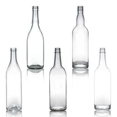 Garrafa de vidro branca cristalina para vinho Gin Whiskey Tequila 500ml 700ml 750ml 1000ml