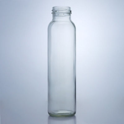 300 ml de frasco de vidro de alimentos redondos para o tratamento da superfície e do decalque de suco de leite e chá de frutas