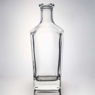 Garrafa única de vidro quadrada para uísque, vodka, tequila, gin, rum, fecho, cortiça incluída