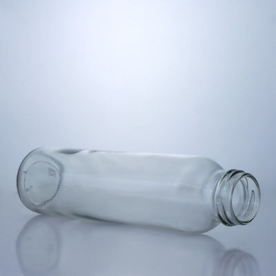 300 ml de frasco de vidro de alimentos redondos para o tratamento da superfície e do decalque de suco de leite e chá de frutas