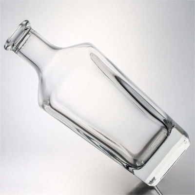 Garrafa única de vidro quadrada para uísque, vodka, tequila, gin, rum, fecho, cortiça incluída