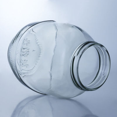 Garrafa de vidro redonda transparente para manuseio de superfície de decal em solução de produção de qualidade alimentar