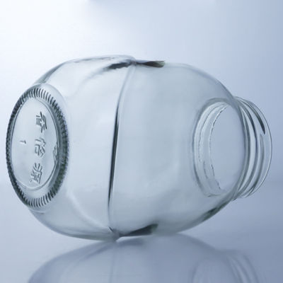 Garrafa de vidro redonda transparente para manuseio de superfície de decal em solução de produção de qualidade alimentar