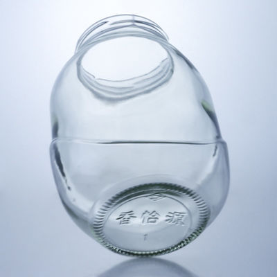 Garrafa de vidro redonda transparente para manuseio de superfície de decal em solução de produção de qualidade alimentar