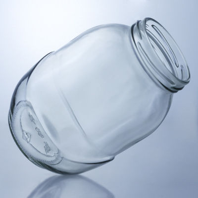Garrafa de vidro redonda transparente para manuseio de superfície de decal em solução de produção de qualidade alimentar
