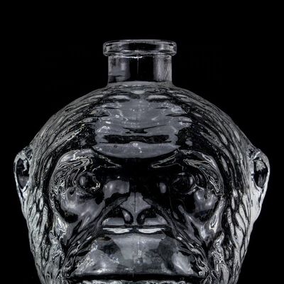 500 ml 750 ml garrafa de vidro em forma de cabeça de macaco para vodka licor com cortiça
