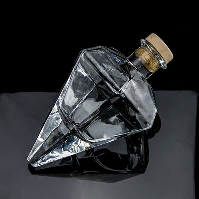 Popular Design Super Flint 700ml Vodka Garrafa de vidro com cortiça e vidro transparente