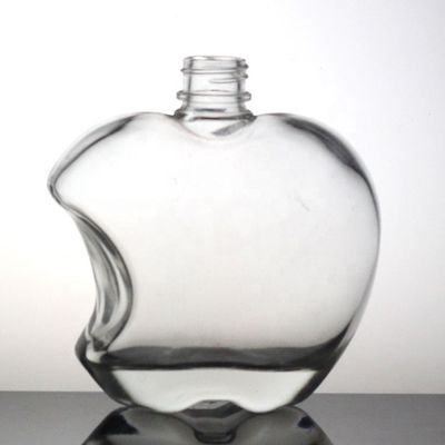 Garrafa de sumo em forma de maçã transparente 500 ml Garrafa de vidro de pedra com tampa de plástico